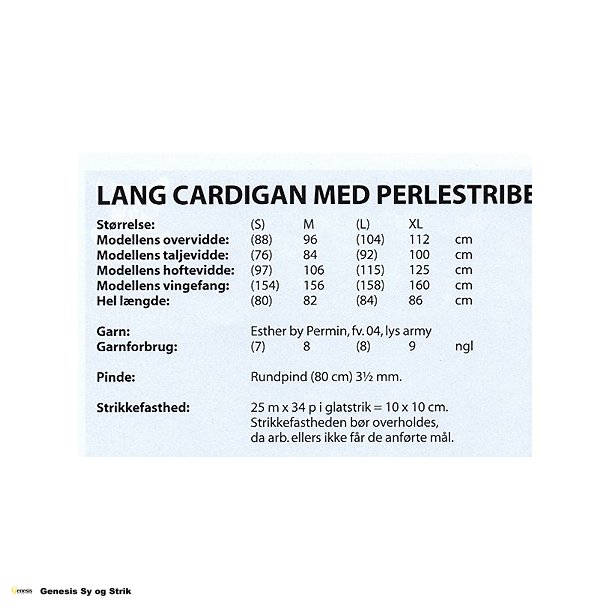 Lang cardigan med perlestriber