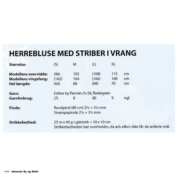 Herrebluse med striber i vrang