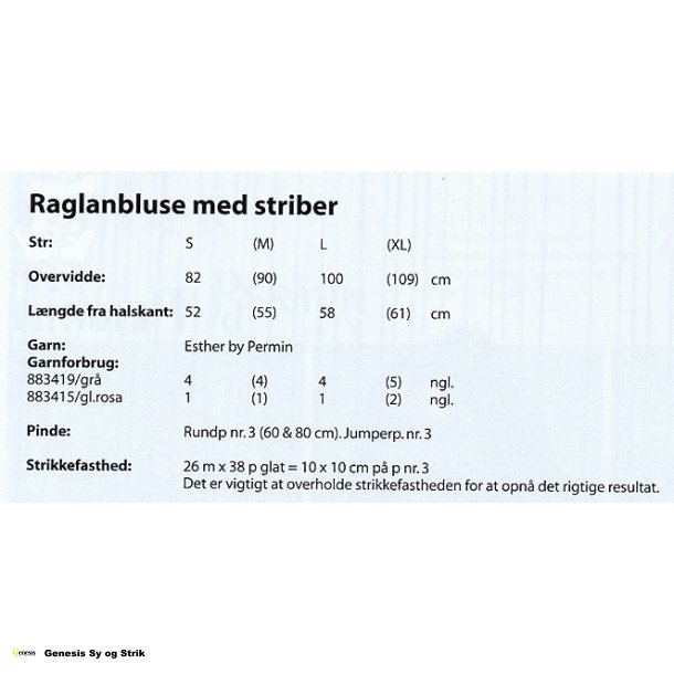 Raglanbluse med striber