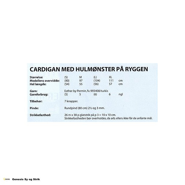 Cardigan med hulmnster p ryggen