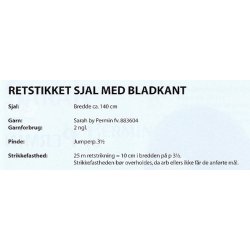 Retstrikket sjal med bladkant i Sarah