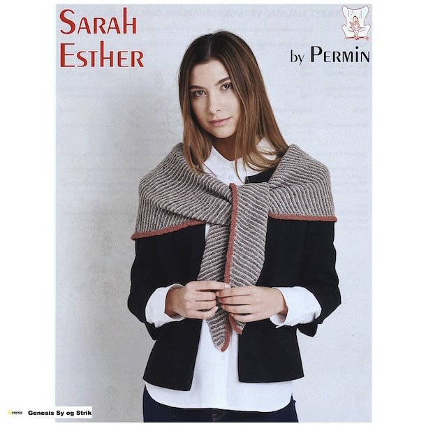 Retstrikket sjal med vrangkant i Sarah