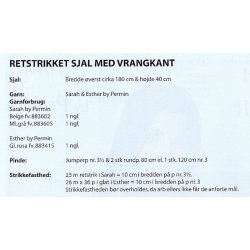 Retstrikket sjal med vrangkant i Sarah