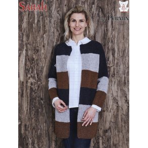 Sarah 2 trde lang Cardigan i brede striber