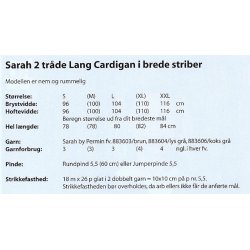 Sarah 2 trde lang Cardigan i brede striber