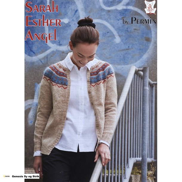 Cardigan med mnstret brestykke