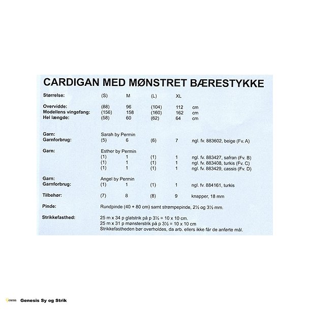 Cardigan med mnstret brestykke