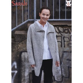 Lang jakke med rib og hulmnster