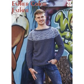 Herresweater med mønster og struktur
