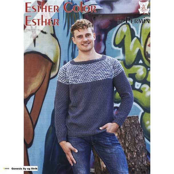 Herresweater med mnster og struktur