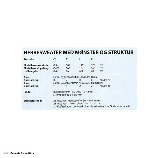 Herresweater med mnster og struktur