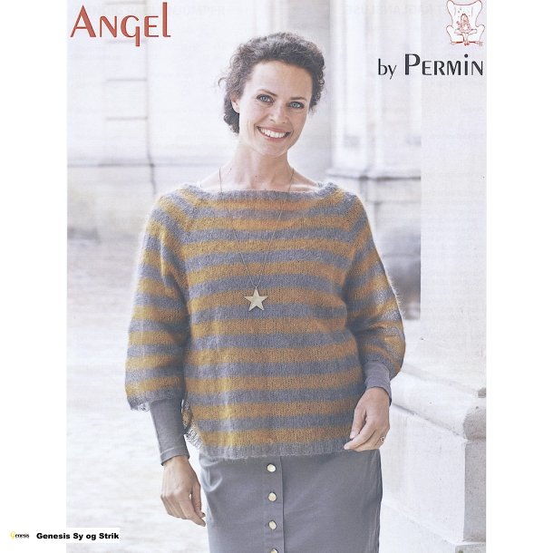 Stribet raglanbluse