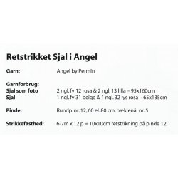 Retstrikket sjal i Angel