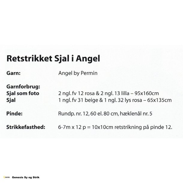 Retstrikket sjal i Angel