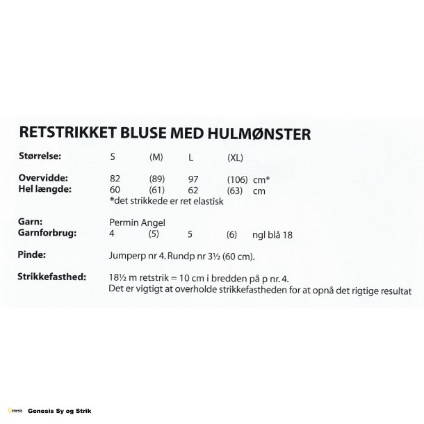 Retstrikket bluse med hulmnster