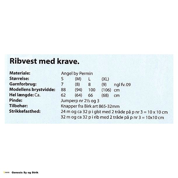 Ribvest med krave