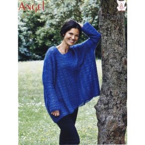 Bluse med stor overvidde og hulmnster