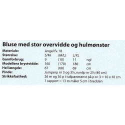 Bluse med stor overvidde og hulmnster