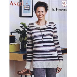 Bluse med brudte mnsterstriber