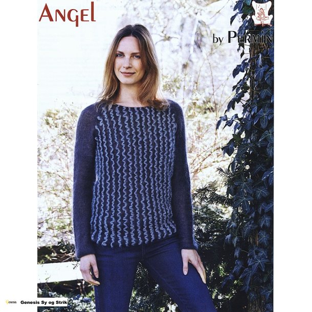 Bluse med lodrette flser og raglan
