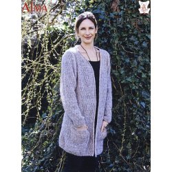 Lang Cardigan i forskudt rib