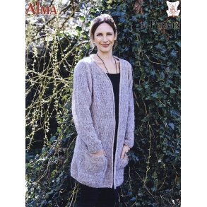 Lang Cardigan i forskudt rib