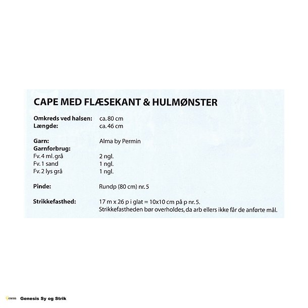 Cape med flsekant &amp; hulmnster
