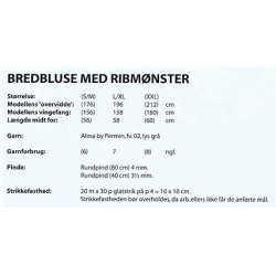 Bredbluse med ribmnster