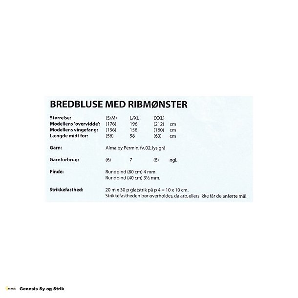 Bredbluse med ribmnster