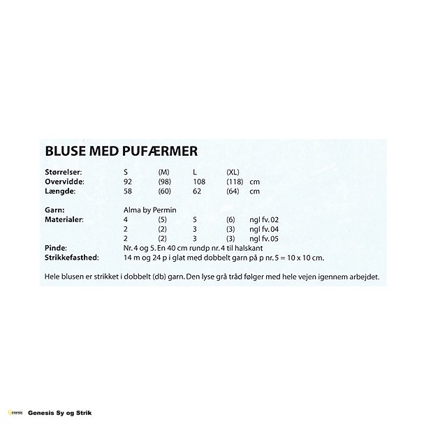 Bluse med Pufrmer