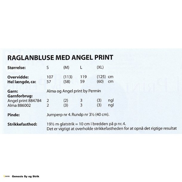 Raglanbluse med Angel Print