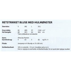 Retstrikket bluse med hulmnster