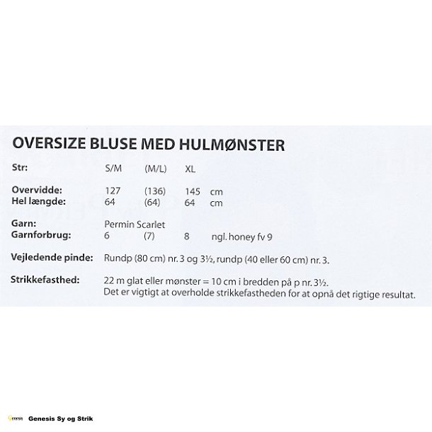 Oversize bluse med hulmnster