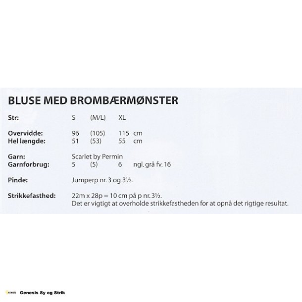 Bluse med Brombrmnster