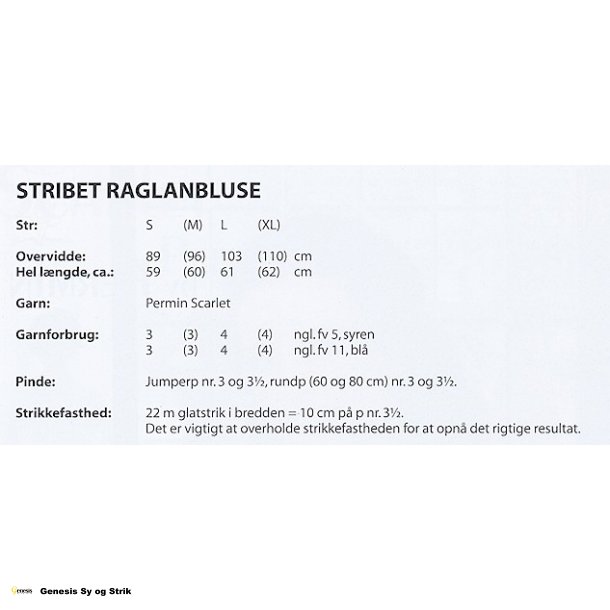 Stribet raglanbluse