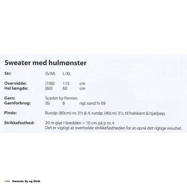 Sweater med hulmnster