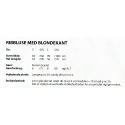 Ribbluse med blondekant