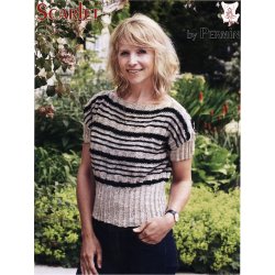 Bluse med striber og struktur