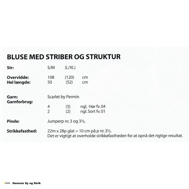 Bluse med striber og struktur