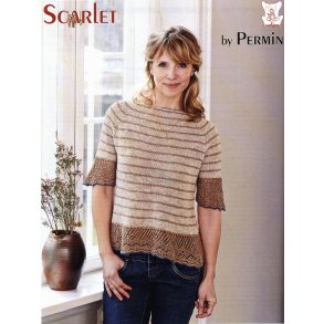 Kortrmet raglanbluse med blonde