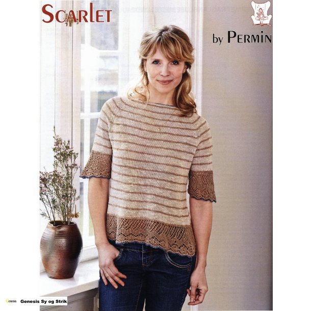 Kortrmet raglanbluse med blonde
