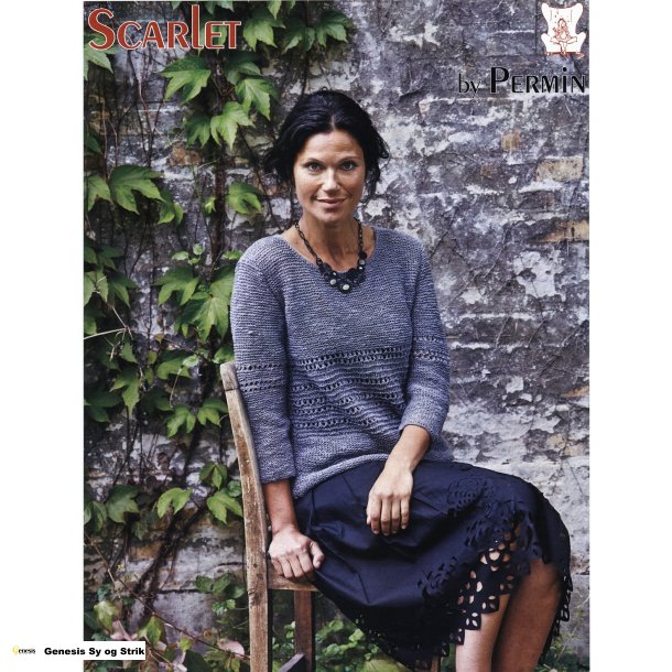 Rillestrikket bluse med hulborter