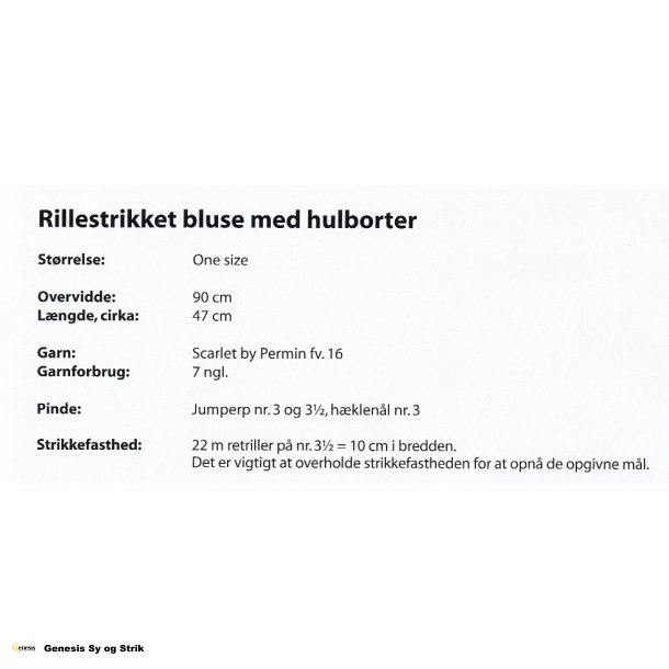Rillestrikket bluse med hulborter