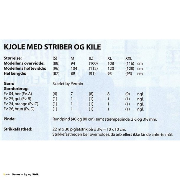 Kjole med striber og kile