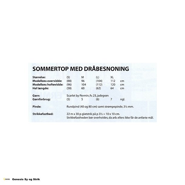 Sommertop med Drbesnoning