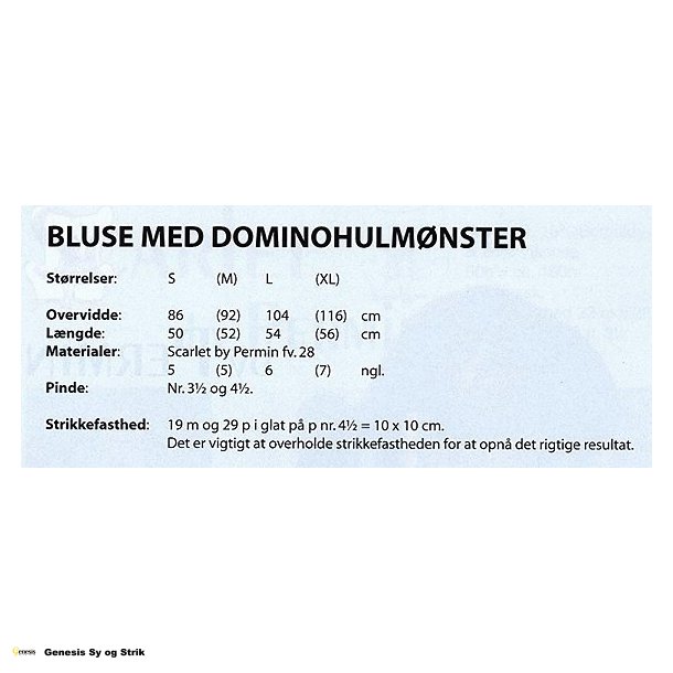 Bluse med dominohulmnster