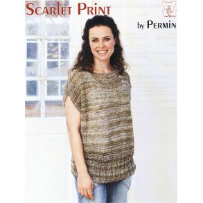 Retstrikket bluse i dobbelt garn