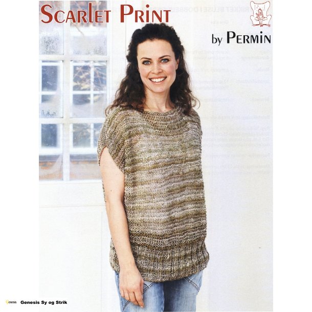 Retstrikket bluse i dobbelt garn