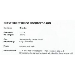 Retstrikket bluse i dobbelt garn