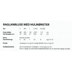 Raglanbluse med hulmnster